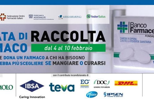 Dal 4 al 10 febbraio 2020 torna La Giornata di Raccolta del Farmaco