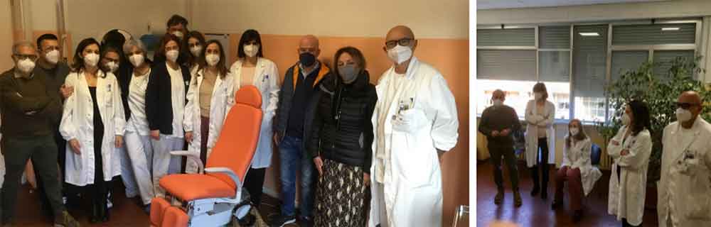 Una poltrona podologica donata alla Diabetologia della Cittadella della Salute Campo di Marte