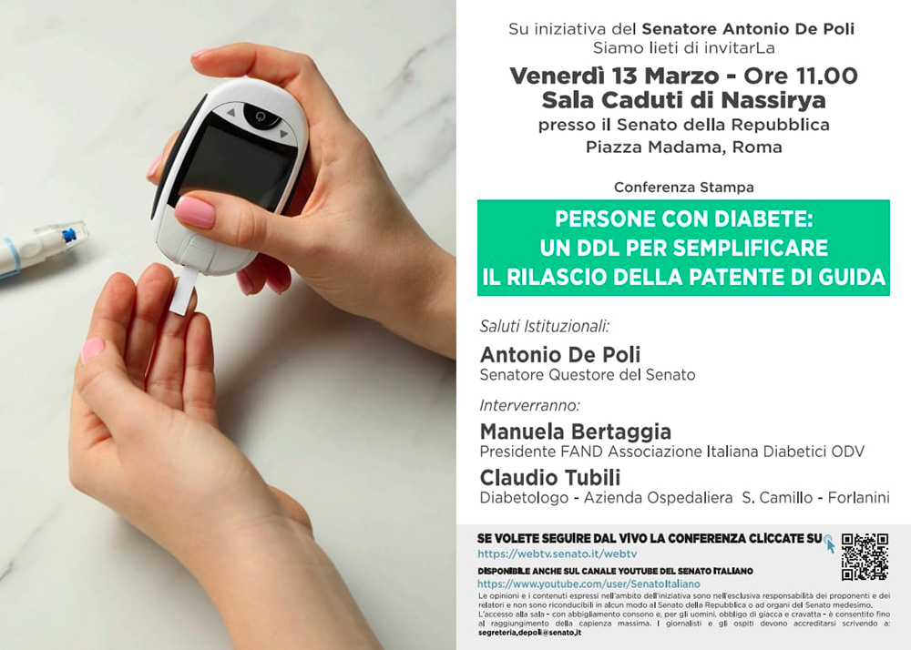 Persone con diabete: un DDL per semplificare il rilascio della patente